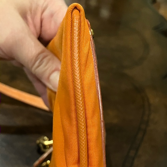 Prada Tessuto Oro Mini Crossbody in Papaya, with Auth Cards & Dust Bag, EUC - Picture 13 of 14